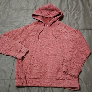 Nine West Womens Quilted Hoodie Sweatshirt Rust Red